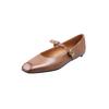 Super Fairy Bow Textile Full Washed Cowhide Mary Jane 2025 Primavera All-match Square Head Full Genuine Leather Single-layer Shoes para mulheres