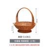 Cesta de Mão Alta de Rattan Simples para Piquenique ao Ar Livre Frutas Compras Domésticas Decoração de Compras Armazenamento Trançada Cesta de Presente