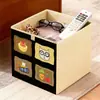 Caixa de Armazenamento Estilo Medieval Tecido Grande Capacidade Gabinete com Grade Caixa de Armazenamento para Diversos Não-Rattan Cesta de Armazenamento para Diversos Venda por Atacado