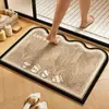 Alfombrilla Absorbente para Suelo de Baño Felpudo Antideslizante para Baño Felpudo de Barro Diatomeas para Puerta de WC Lavabo Baño Felpudo Suave para Pies