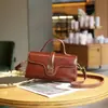 Bolsa Transversal Feminina Camada Superior Couro de Vaca Curtido Vegetal Ombro Único Alça Larga Fita Bolsa para Deslocamento Textura Retrô de Alta Qualidade Bolsa Feminina
