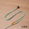Colgante de Cordón para Collar de Jade Aventurina Tejido a Mano Cadena Dorada Cierre de Cera de Abeja de Jade Cordón para Colgar Collar de Cadena para Suéter