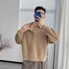 Suéter de cuello alto para hombre, chaqueta holgada de manga larga con solapa de color liso, estilo Hong Kong, de marca moderna, novedad de otoño e invierno.