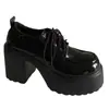Zapatos Mary Jane Negros con Cordones de Tacón Grueso para Mujer 2024 Otoño Nuevos Retro Estilo Británico Punta Redonda Suela Gruesa Zapatos Pequeños de Cuero