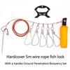 Novo material de aço inoxidável-único bloqueio de peixe fivela-cinco fivelas-dez fivelas com vela de solo bastão de flutuabilidade de peixe vivo equipamento de pesca