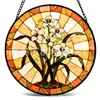 Adornos de vidrio tipo orquídea para captar el sol transfronterizos, decoraciones de vidrio coloridas para el hogar, decoraciones para ventanas y capta soles para el jardín