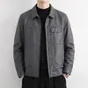 Chaqueta de cuero casual con solapa para hombre 2026, ropa de trabajo de otoño e invierno para padres de mediana edad, abrigo cálido con forro polar, chaqueta de cuero