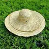 Proteção ao Trabalho Adulto Chapéu de Palha Chapéu de Palha de Agricultor Pode Ser Impresso Suprimentos de Verão Estilo Pastoral Chapéu de Palha Tecido de Palha Aba Larga LOGO