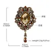 Broche Colgante Vintage Europeo y Americano, Oro Antiguo Incrustado con Diamantes, Lujo Ligero Versátil para Abrigos y Trajes, Accesorio de Moda al por Mayor