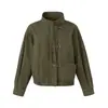 SELECCIÓN DEL PERSONAL Ligera Asiática Moderna Hebilla de Avión Lavado Vintage Cuello Alto Chaqueta Unisex Holgada Abrigo de Trabajo W361