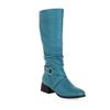 Otoño e invierno 2021 nuevos botines de mujer de comercio exterior hebilla de cinturón cremallera lateral botines de tacón bajo zapatos talla grande 34-43 zapatos al por mayor