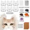 Traje de máscara facial de gato DIY transfronterizo incluyendo máscara de gato en blanco tela de felpa de piel artificial pincel malla de plástico