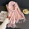 Novo Cachecol Lenço de Comércio Exterior Imitando Caxemira Outono e Inverno Quente Versátil com Padrão Pied-de-poule e Franjas para Mulheres