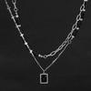 Collar Cruz Diablo Apilado de Doble Capa para Mujer Verano Diseño de Alta Gama Sentido de la Moda Cadena de Clavícula Cadena Moda Nicho Colgante