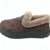 Zapatos de Algodón de Invierno para Madres de Mediana Edad y Mayores para Mujer con Ribete de Piel de Terciopelo Plus, sin Cordones, Suela Gruesa Antideslizante, Zapatos de Tela del Viejo Pekín, Zapatos Cálidos para Mujer