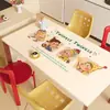 Jogos americanos temáticos de desenhos animados, toalhas de mesa de vidro macio em PVC, toalhas de mesa, sem lavagem, à prova d'água e resistentes a óleo para mesas de centro, protetores de mesa