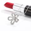 Colar de Prata de Lei S925 Flor de Cinco Pétalas com Fecho Original, Totalmente Adornado com Diamantes, Design Elegante de Girassol, Corrente Moderna de Alta Qualidade com Pingente de Prata
