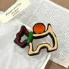 Clip de Pinza de Dibujos Animados de Cachorro de Color de Contraste Nuevo de Primavera para Mujeres en la Parte Posterior de la Cabeza Pinza para el Cabello Linda Pinza de Tiburón de Combinación de Colores Tocado