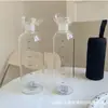 Garrafa Viajante do Tempo, Copo de Vidro Graduado, Portátil, Aparência Sofisticada, Tampa Transparente, Copo para Suco, Moderno, Copo de Água Resistente a Altas Temperaturas