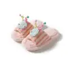 Amazon chinelos de pelúcia de monstro listrado de desenho animado transfronteiriços cor contrastante casa interior chinelos de algodão de boca aberta feminina
