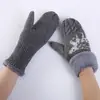 Manoplas G-25 con Pedrería, Guantes Cálidos con Forro Polar, Nuevas Mangas de Brazo de Lana Tejida Gruesas de Invierno para Mujer