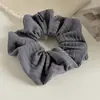 Elástico de cabelo estilo coque coreano com listras plissadas texturizadas, elástico de cabelo tipo "intestino grosso", corda para rabo de cavalo, corda de cabelo elegante para mulheres
