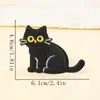 Parche de Tela Bordado de Gatito Negro de Dibujos Animados Parche Autoadhesivo para Planchar Pegatina Etiqueta Bordada por Computadora Accesorios para Reparación de Chaquetas de Plumas Ropa