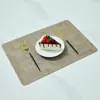Manteles Individuales de Cuero con Patrón de Tela Estilo Nórdico para Mesa de Comedor, Manteles Aislantes para el Hogar de Doble Cara, Manteles Individuales Cuadrados Estilo Occidental para Hotel, Impermeables