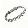 Pulsera Magnética Redonda Popular con Diamantes Completos Transfronteriza Moda Europea y Americana Hebilla de Fila Única Pulsera Antiestática para Mujer Lista para la Venta