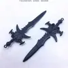 Llavero de Artefacto de World of Warcraft, Colgante de Espada Corta Temática de Fantasía Oscura, Espada en Miniatura del Rey Lich Arthas
