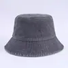 Chapéu de Pescador Lavado Retrô Transfronteiriço da Amazon Simples Tendência Unissex Versátil Dobrável Chapéu Balde de Jeans Moda