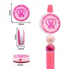 Accesorios para Bolígrafos de Gel Suave de PVC con Tema de Lazo Rosa y Cuentas con Frases Inspiradoras, Piezas de Decoración con Cuentas para Manualidades al por Mayor