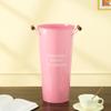 Cubo para Flores de Madera Rosa con Mango Estilo Nórdico para Uso Doméstico, Cubo para Flores Frescas de Floristería, Jarrón Profundo de Lata Decorativo para Arreglos Florales
