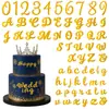 Conjunto de letras e números acrílicos transfronteiriços, 64 peças, para decoração de bolos, decorações de festas de fim de ano e embelezamentos de sobremesas