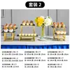 Suporte de Sobremesa Dourado Exibidor de Doces Hotel Buffet Refeição Fria Conjunto para Festa Mesa de Chá Aço Inoxidável Suporte para Confeitaria