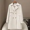 Pequeña Cantidad de Ropa 2026 Primavera Nuevo Estilo Sencillo Cuello de Solapa Gabardina Estilo Británico Haining Abrigo Largo para Mujer