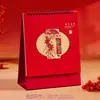 Calendario Estilo Chino Año 2027 Cabra Hecho a Medida con Tu Propio Diseño, Nuevo Adorno de Escritorio Creativo, Calendario de Oficina Hueco