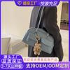 Bolsa Tote Personalizada Venta Caliente Transfronteriza Gran Capacidad Estilo Coreano para Mujer Hombro Axila Bolsa de Piel Encerada Doble Bolsa Casual Portátil