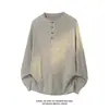 2026 HT26568 modificada longa Base Branca tamanho grande Gola Henley manga longa Camiseta S-5X HT261011-Especial P18