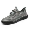 Zapatos deportivos casuales de verano para hombre de venta caliente transfronteriza, cómodos zapatos deportivos de malla cosida de talla grande, zapatos de hombre modernos estilo coreano