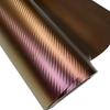 Película Camaleão de Fibra de Carbono que Muda de Cor Vermelho Bronze Decoração de Interior de Carro Película de Fibra de Carbono de Alta Adesão Venda por Atacado Transfronteiriça