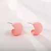 Pendientes Acrílicos en Forma de C Aros Geométricos de Colores Caramelo Pintados en Spray Pendientes de Aro con Superficie Martillada Pendientes de Anillo C Accesorios de Dopamina