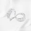 Anillos de Moda Europeos y Americanos Más Vendidos, Anillos de Zirconia Chapados en Oro de 18 Quilates para Mujer, Stock Listo del Fabricante