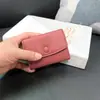 Porta-Cartões Feminino Couro Bovino de Primeira Camada Porta-Cartões Curto Sanfonado Novo Porta-Cartões com Múltiplos Slots Carteira de Moedas de Couro Genuíno Armazenamento de Identidade