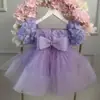 Suministro de Aliexpress Vestidos para Niñas Vestido de Princesa Otoño 2025 Nuevo Rosa de Actuación Elegante Vestido Floral Sin