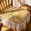 Cojín para Silla de Comedor Estilo Pastoral Francés Atmosférico Nuevo Estilo 2026 con Volantes Bordados, Adecuado para Todas las Estaciones
