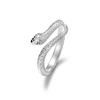 Anillo plateado moda anillo de serpiente plateado dedo índice serpiente zodiaco largo no se desvanece anillo abierto regalo para hombre y mujer venta al por mayor