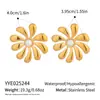 Pendientes Exagerados de Concha Floral y Perla con un Toque de Lujo Ligero Europeo y Americano de Alta Gama, Acero Inoxidable Chapado en Oro de 18 Quilates, Accesorios para Orejas Versátiles y de Moda