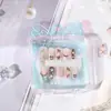 Coleção de Adesivos de Unha Vestíveis em Caixa Desenho Animado Simples com Strass Múltiplos Estilos Adesivos de Unha Destacáveis Unhas Vestíveis