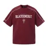 Yidao Vintage 2026 Verano Nuevo Retro Americano Insignia Desgastada Estampado Corte Hueco Holgado Casual Manga Corta Camiseta
